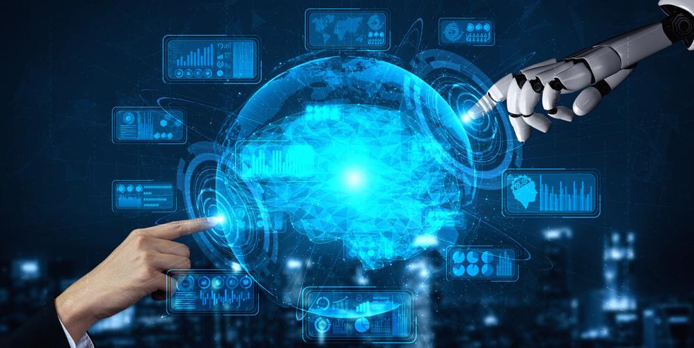 3d 渲染人工智能 ai 研究机器人和机器人开发为人类生活的未来